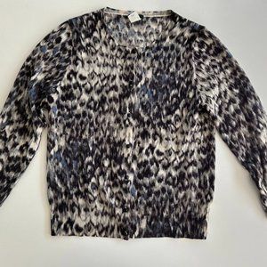 J Crew cardigan wool sweater, black faceted decorative buttons, Size M